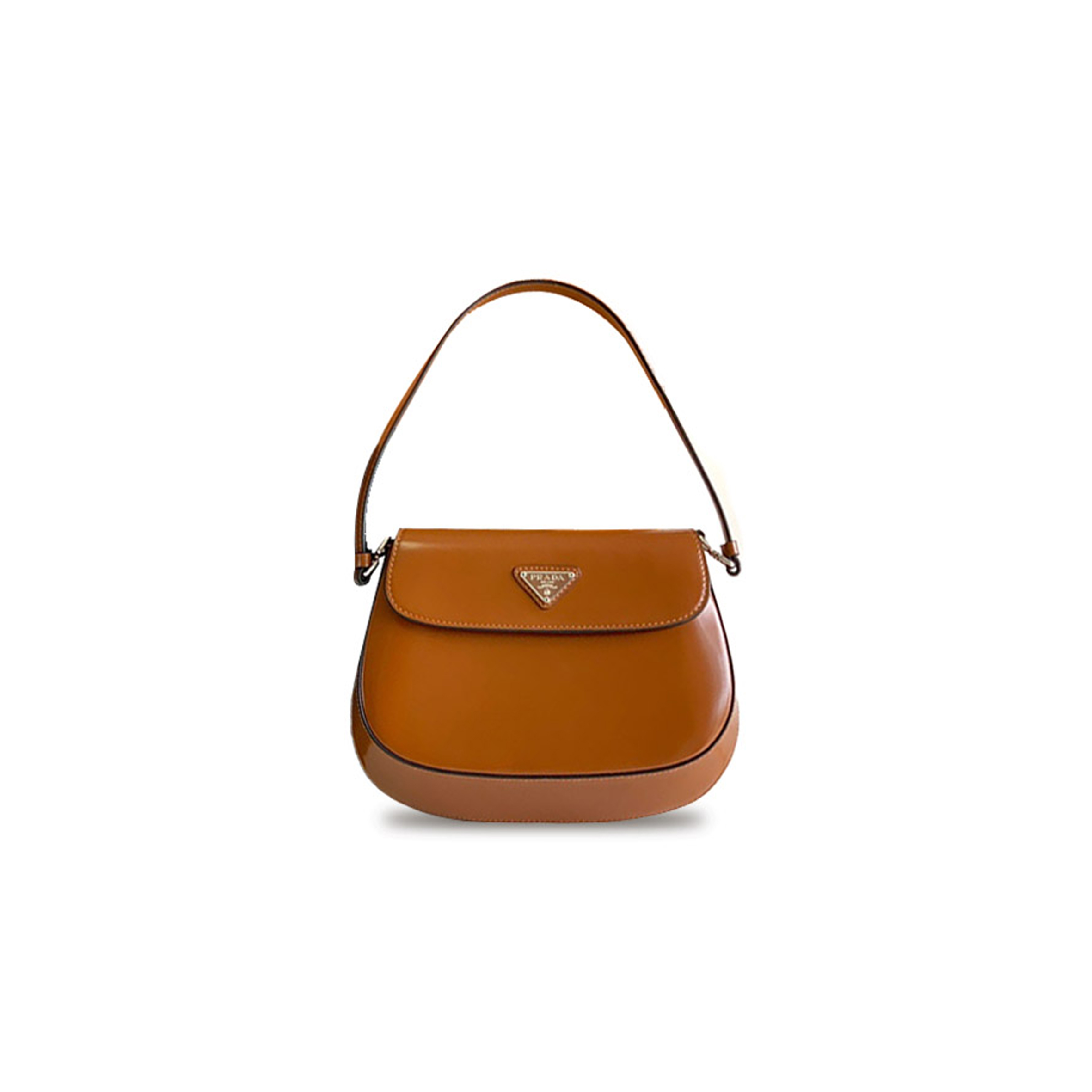 Pra*a small Pra*a cleo brushed leather shoulder bag with flap 1bd311 (22*15.5*4cm)